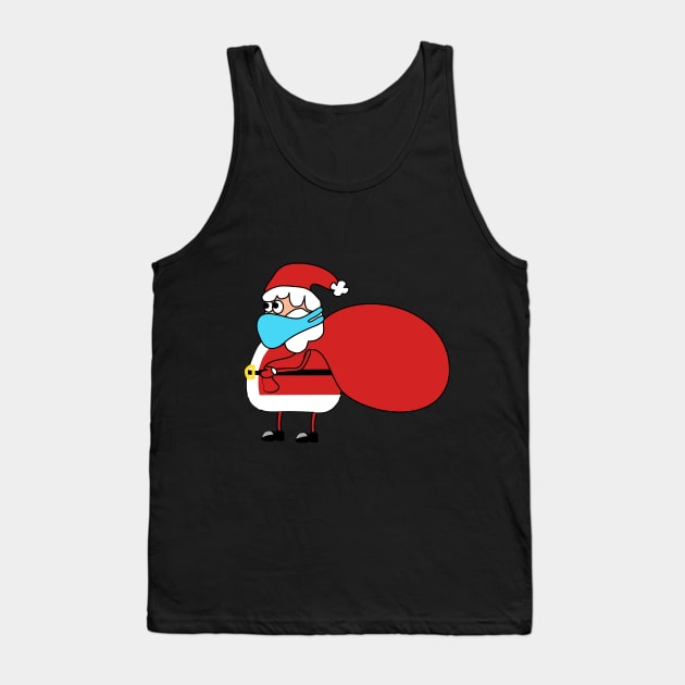 Santa Claus in quarantine wearing a Mask. A bag with presents. New Year's and Christmas. Celebration. Winter. Joy. Happiness. Tank Top by grafinya